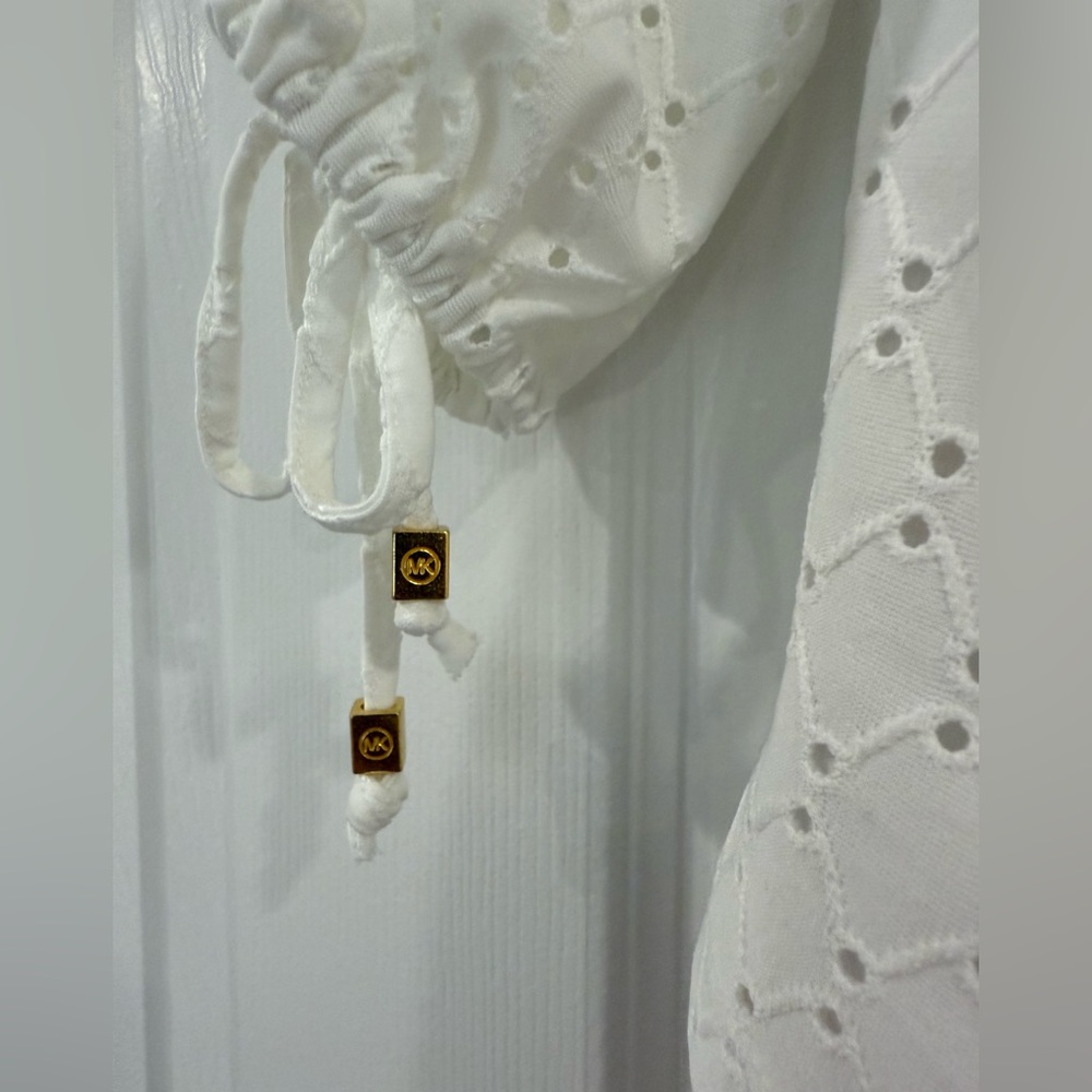 Michael Kors White Eyelet Split Sleeve Top - Picture 6 of 8